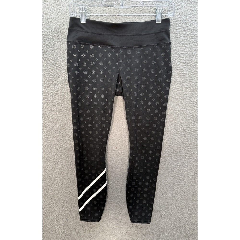 Athleta Leggings Womens Small Black White Compass Gel Sonar Yoga Jogging Gym
